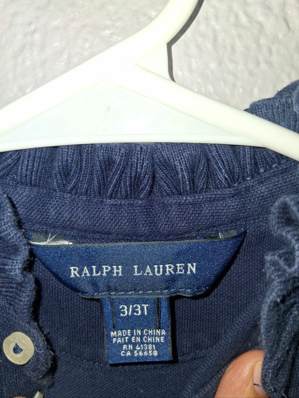 Ralph Lauren Navy With Pink Embroidered Pony Dress Popover Preppy Nautical 3T